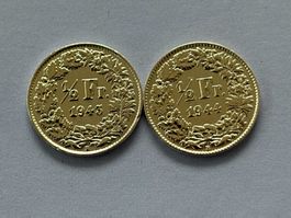 1/2 Fr. 1944 und 1945 vorzüglich