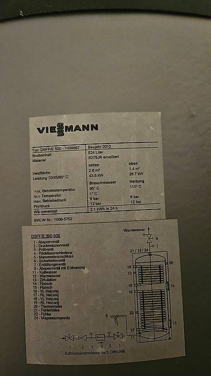 Viessmann Sanitär: 500 Liter Boiler von Viessmann – Gebraucht aus Wil SG von Dasche 3