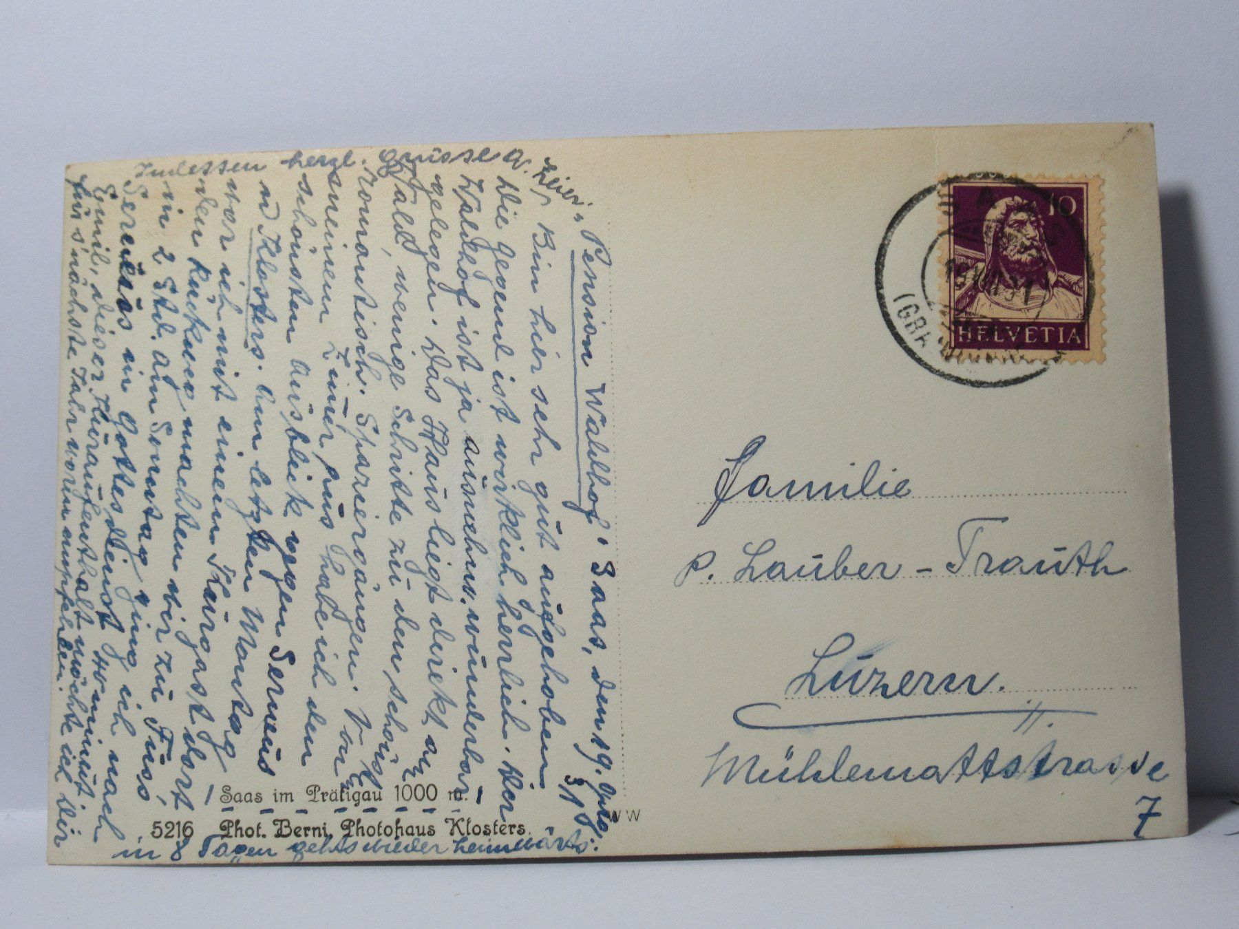 Cartoline postali: Saas im Prätigau , Kirche 1931 – Usato da Grenchen venduto da Bluemchen1900 2