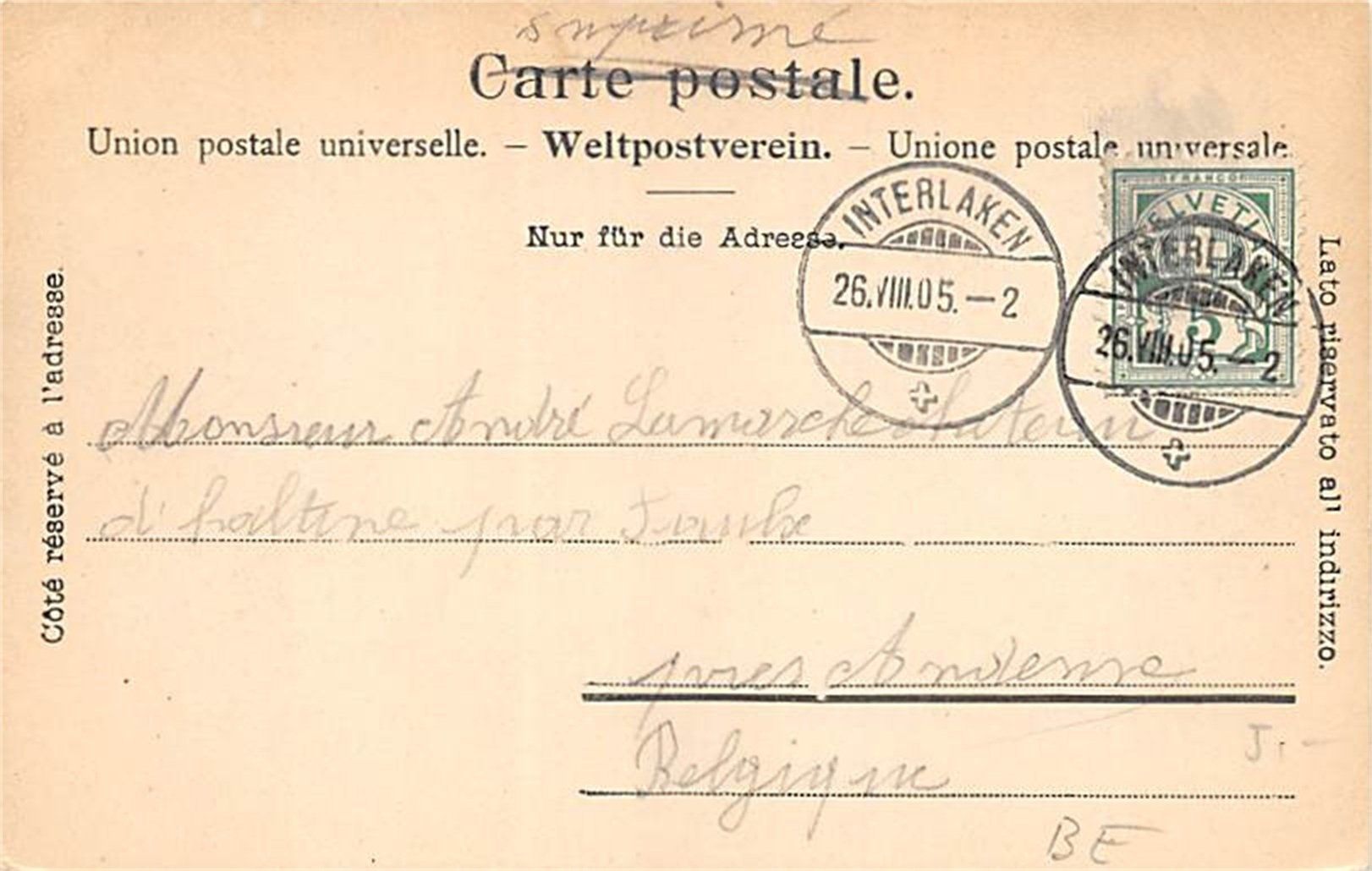 Ansichtskarten: Interlaken, die Jungfrau – Gebraucht aus Ottikon b.Kemptth. von Neptun1974 1