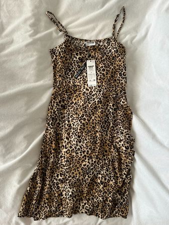 NoisyMay NMGALIA FRILL WRAP DRESS KLEID Animal print NEW NEU