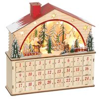 Adventskalender zum Befüllen Holz mit LED Beleuchtung