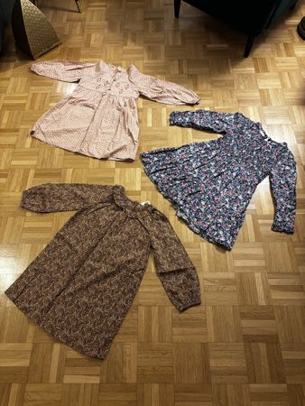 3er Set Mädchen Kleider, Frühling /Sommer, Grösse 116/118