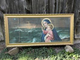 Antikes Maria Bild / Antiker schöner Bilderrahmen