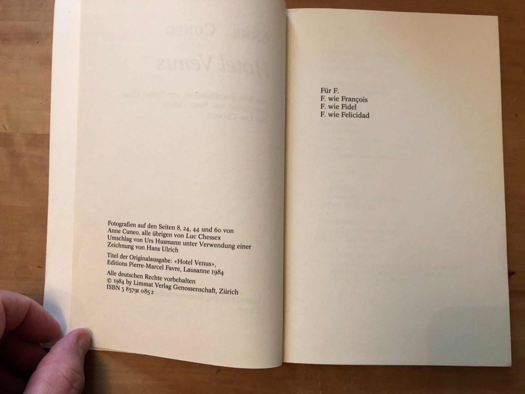 Libri: Anne Cuneo: Hotel Venus – Usato da Zürich venduto da allp 2