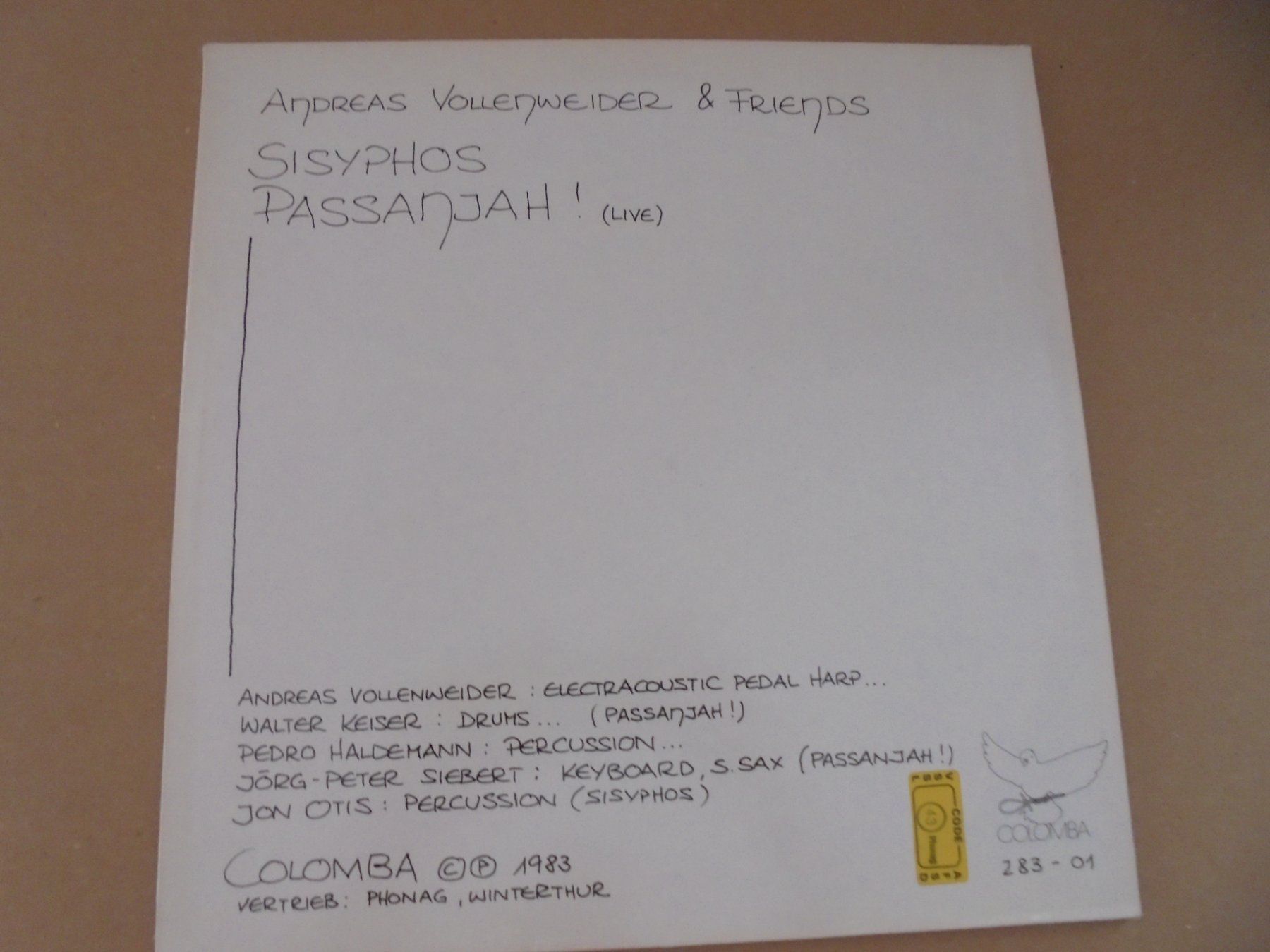 Dischi in vinile: Andreas Vollenweider " Pace Verde " Maxi Schweiz 1983 (EX) – Usato da Crissier venduto da Promopost 1