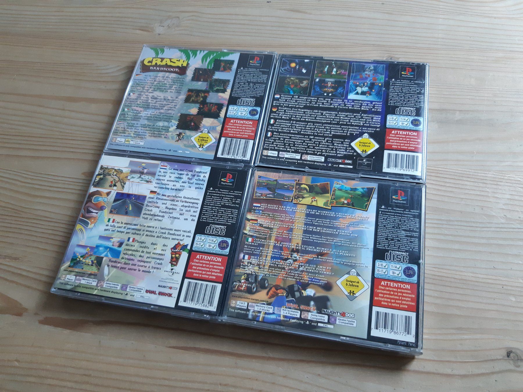 Sony Spiele: Crash Bandicoot PS1 Set 1 2 Cortex Strikes Back 3 Warped CTR – Gebraucht aus Welschenrohr von  1