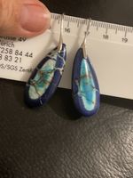 Boucles d'oreilles pierre bleue lapis-lazuli bon état 