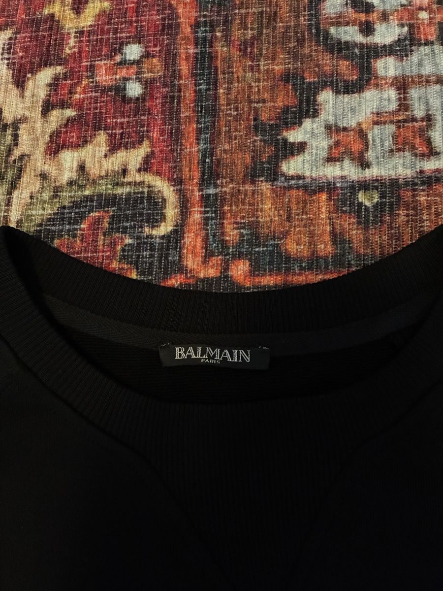 Balmain Maglioni & Felpe: Balmain Flocked Coin Crest Logo Sweatshirt Pulli Black – Usato da Münchenstein venduto da B771 6