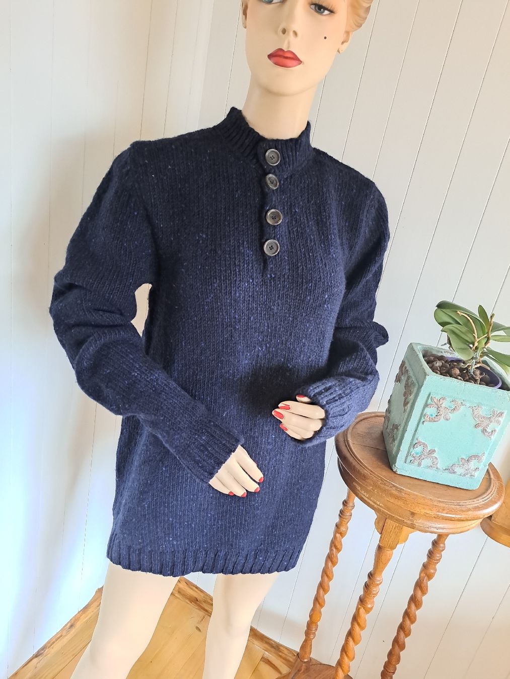 Hessnatur Maglioni & Felpe: HESSNATUR Wollpullover Henley Pullover Pulli 48 50 M L Wolle – Usato da Mollis venduto da Fauchi99