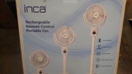 INCA Standventilator +Akku, BLDC-Motor,5 Stufen, LED weiss