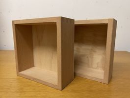 Holzboxen, 2 Stk., Buche hell