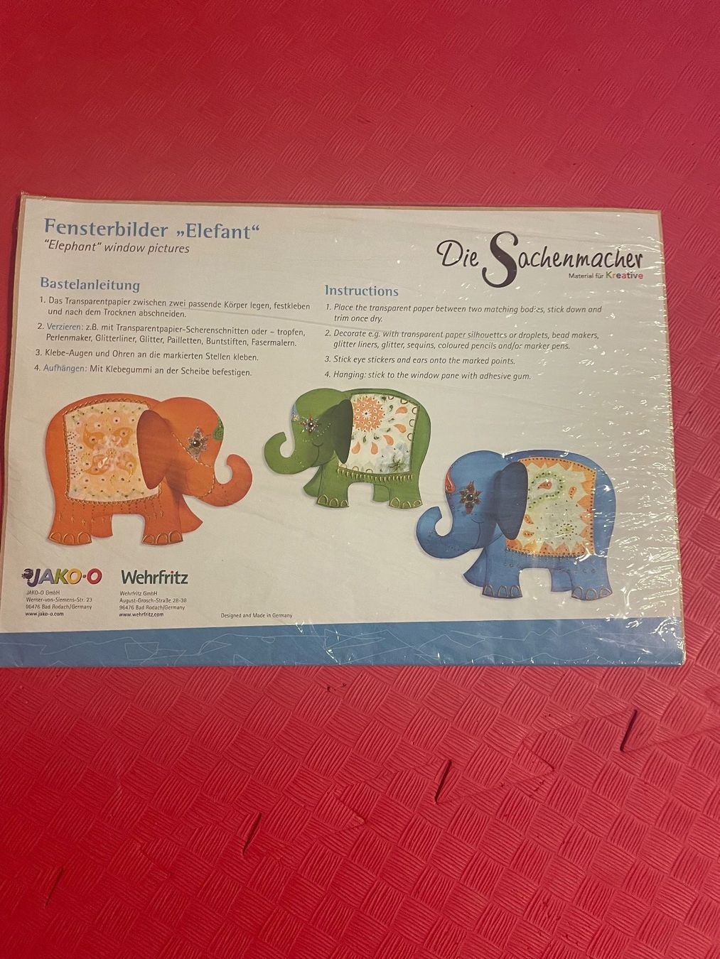 Kit bricolage: Fensterbilder Elefant zum Basteln – Nuovo e nell'imballaggio originale da Urtenen-Schönbühl venduto da katze008 1