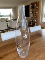 Glas Vase mit Silber Details