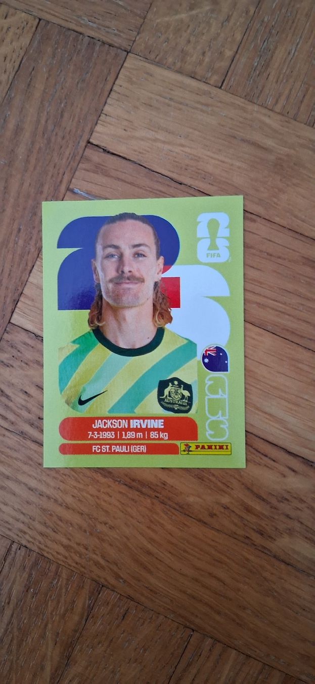 Panini Sammelbilder & Trading cards: WM- Panini 2026 Sticker Jackson Irvine – Gebraucht aus Zürich von Pryter