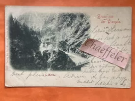 Gruß aus der Viamala gelaufen 1899 guter Zustand