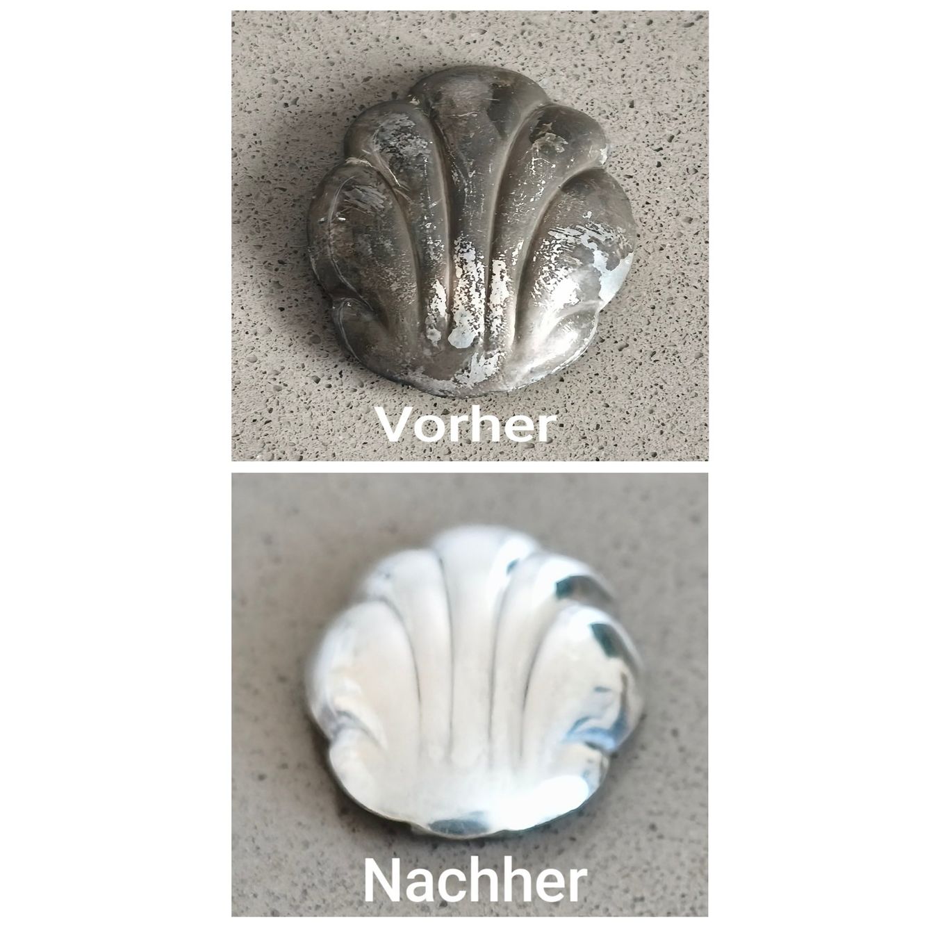 Broschen & Nadeln: Vintage Tuch - Brosche in Muschelform, versilbert – Gebraucht aus Zürich von Tanteemma369 5