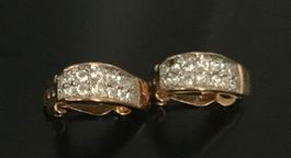 Swarovski Ohrclips mit Strass-Steinen, goldfarben