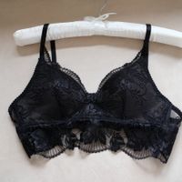 Schwarze Spitzen-Bralette – handgefertigt – neu