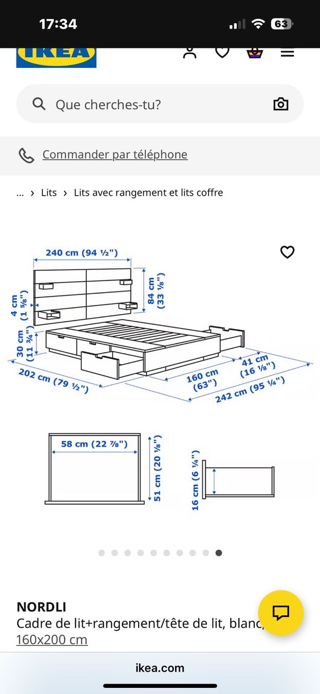 Ikea Lits: Lit double – D'occasion à St-Maurice par kathyly 4