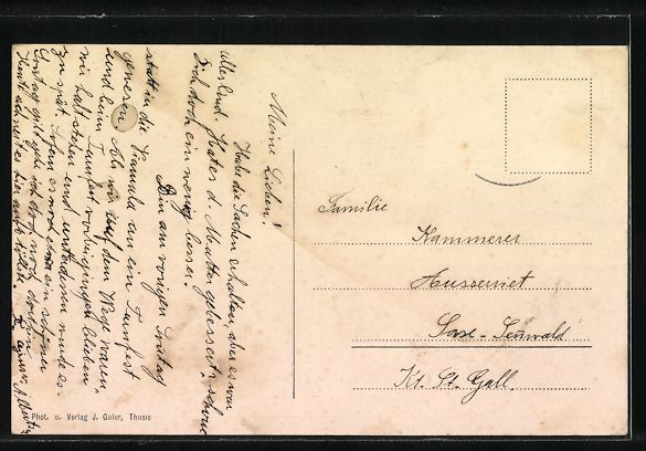 Ansichtskarten: Thusis, Ortspartie in der Poststrasse am – Gebraucht aus Berlin von bartko-reher 1