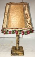 Alte Tischlampe mit  Lederschirm(teil)