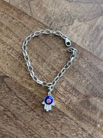Silber Armband mit Fatima Hand Anhänger 