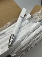 Neuwertige Kugelschreiber, weiss, 50 Stk., Refill blau!