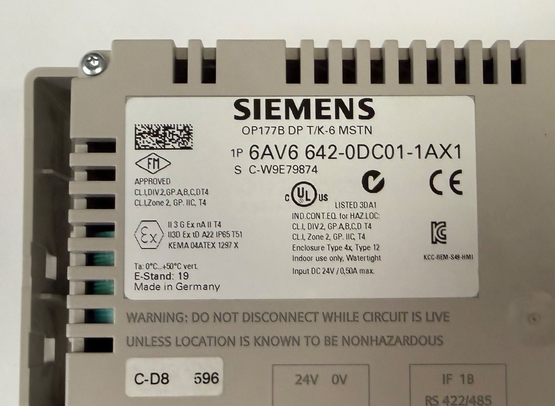 Siemens Steuerung: Siemens OP177B DP 6AV6 642-0DC01-1AX1 Simatic Panel – Gebraucht aus Dintikon von Baddaru 2