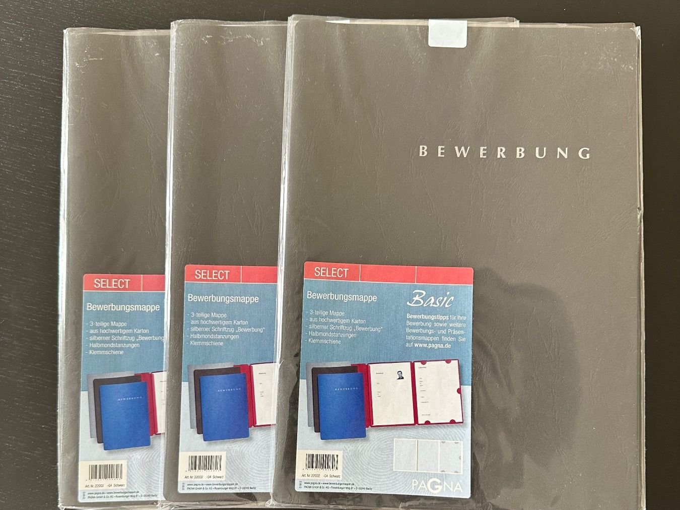 Buste & buste per spedizione: 3x Bewerbungsmappe schwarz – Nuovo e nell'imballaggio originale da Wilen b. Wil venduto da Sonnenschein003