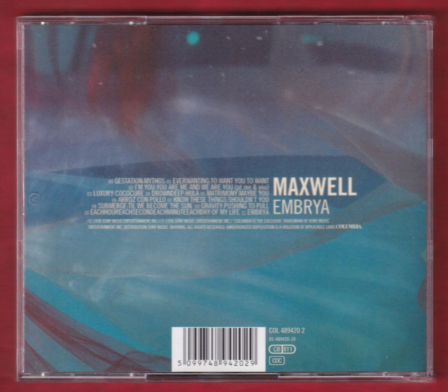 CDs: Maxwell - Embrya (CD) – Gebraucht aus Zürich von Pfluftl2000 1