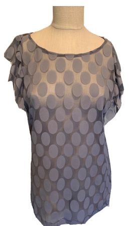 Chemisier Femme Gris à Pois, Taille 38, État Impeccable