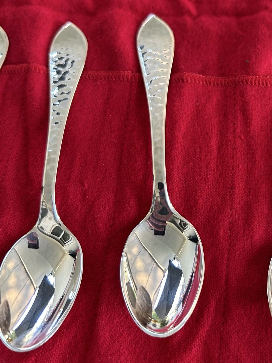 Robbe & Berking Bestecksets: Robbe & Berking Martelé 6 Kaffeelöffel & 6 Dessertgabeln – Gebraucht aus Winterthur von RedRum68 2