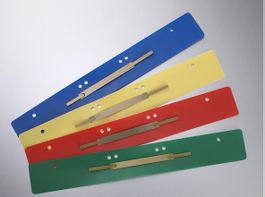 Heftstreifen, PP, farbsortiert, DIN A4, Metall-Deckleiste