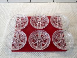 6 Dessertteller, Kristallglas, 15cm im Durchmesser, 465g pro