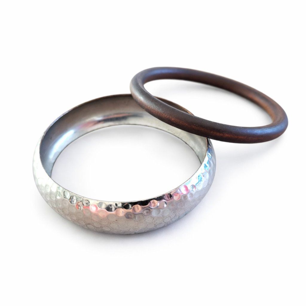 Bracciali & Braccialetti: 2 Armreifen Silber Holz Braun – Nuovo e nell'imballaggio originale da Fully venduto da VaneaSelection 2