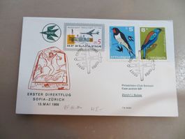 Zwei Luftpostbriefe (Linieneröffnung, Rückflug) Bulgarien-CH