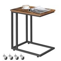 Beistelltisch Sofatisch C Form mobil Rollen Stahl 35x50x60cm