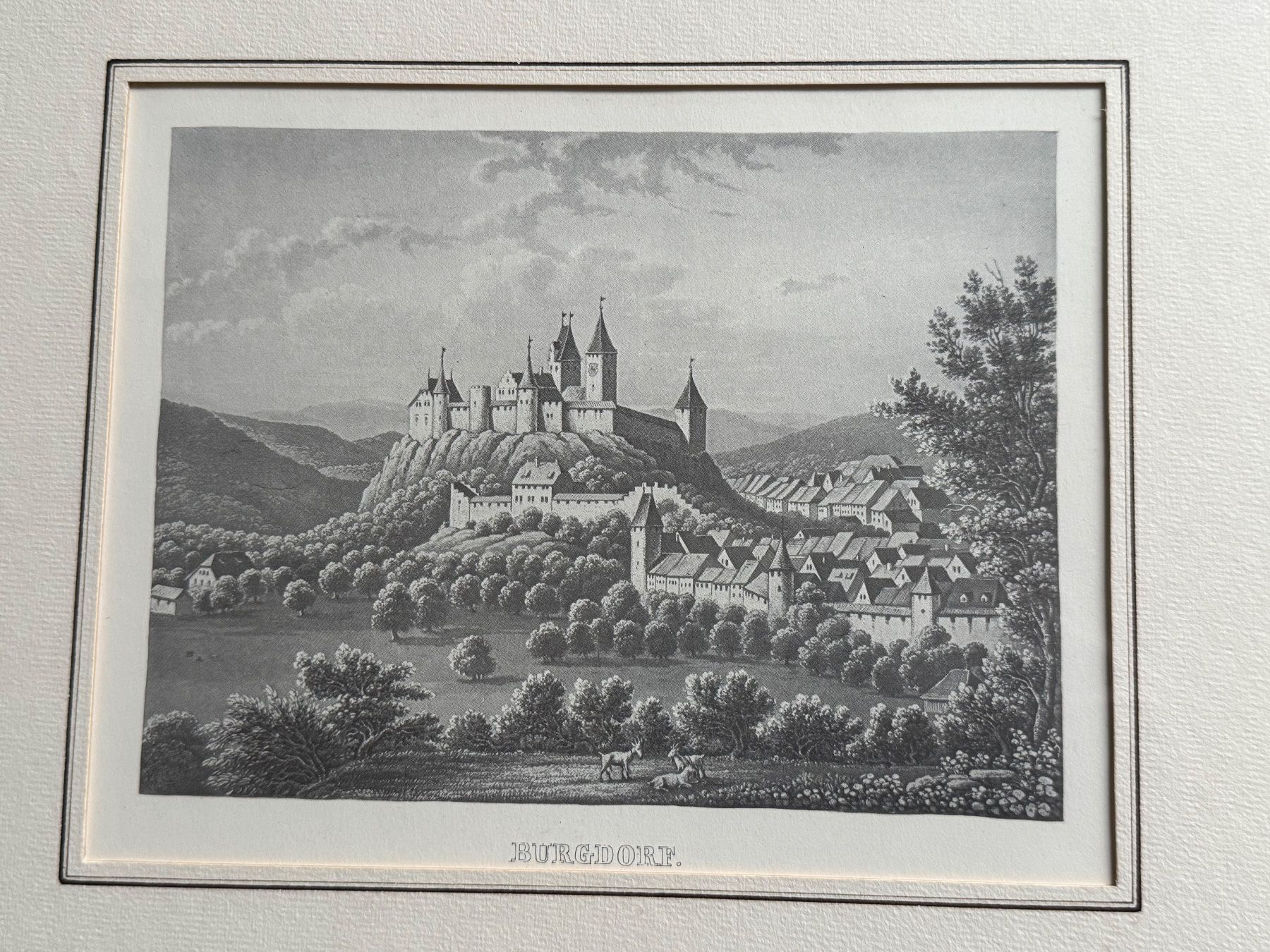Incisioni: Burgdorf BE, Aquatinta um 1857 – Usato da Burgdorf venduto da Tanthony 1