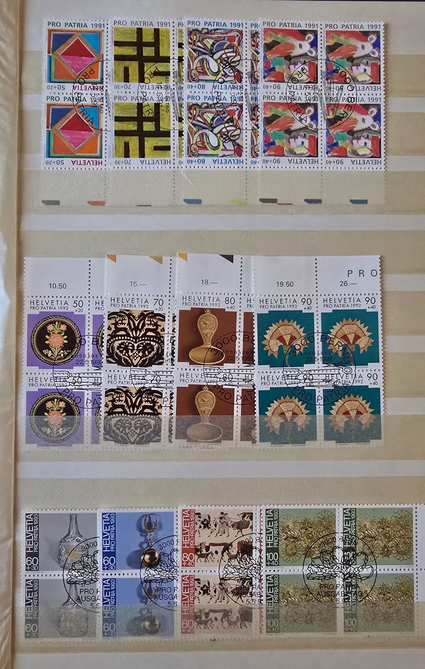 Tutti i francobolli: Pro Patria Viererblocks ET Originalgummi – Usato da Duebendorf venduto da Dguguseli 8