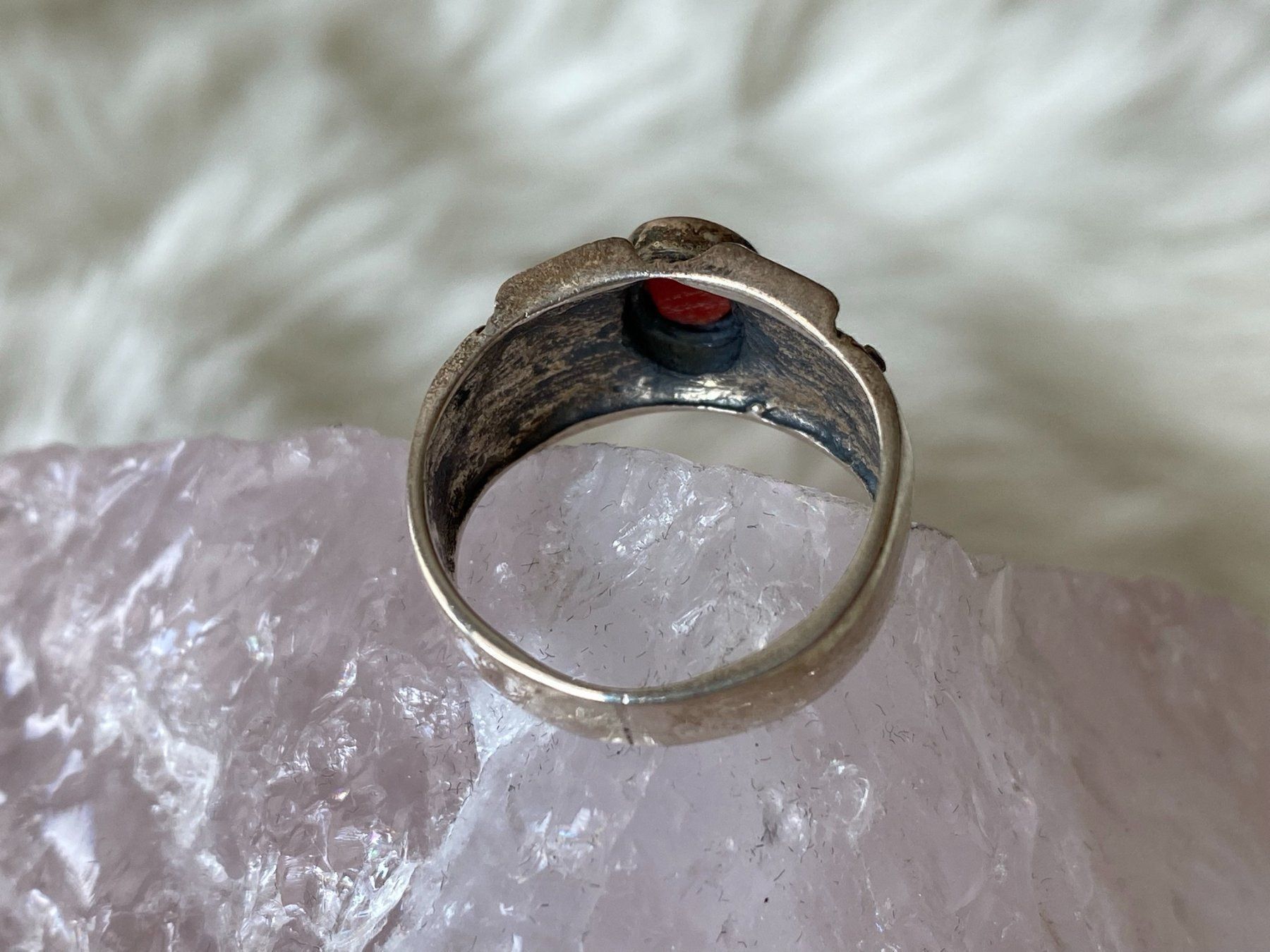 Anelli: Ring Silber 925 mit rotem Stein – Usato da Istighofen venduto da Ringparadies 2