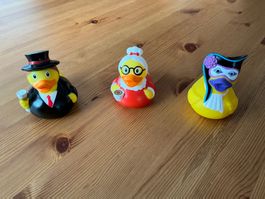 3 lustige Quietscheentchen Sammler Badeente Ente Familie