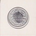 2 Franken 1964 Silber, Unzirkulierft.
