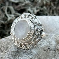 Mondstein Ring Sterling Silber 28 Gramm Ringgrösse 59