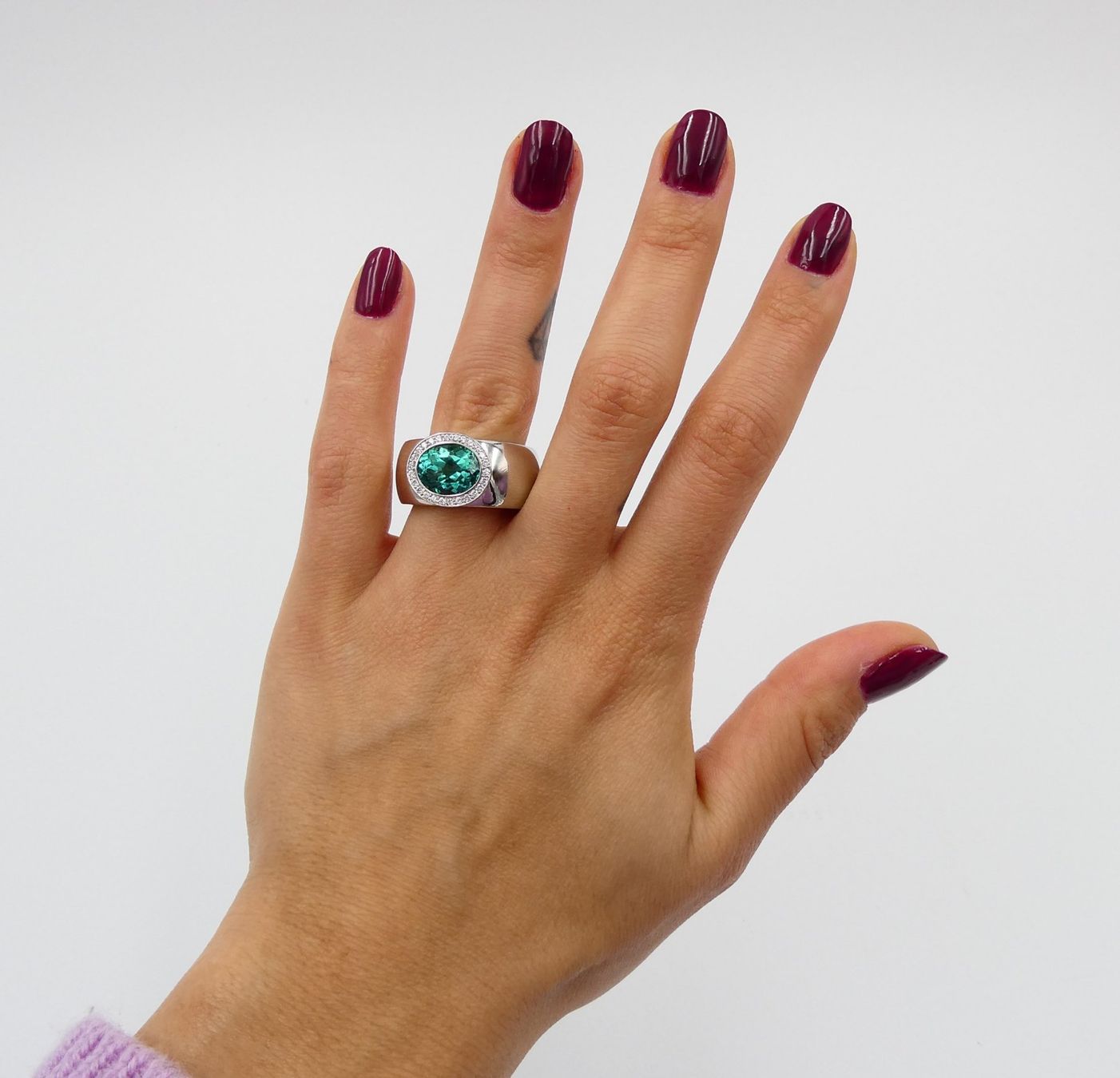 Ringe: JOCHEN POHL TURMALIN RING IN PLATIN MIT DIAMANTEN – Gebraucht aus Luzern von EdiGem 1