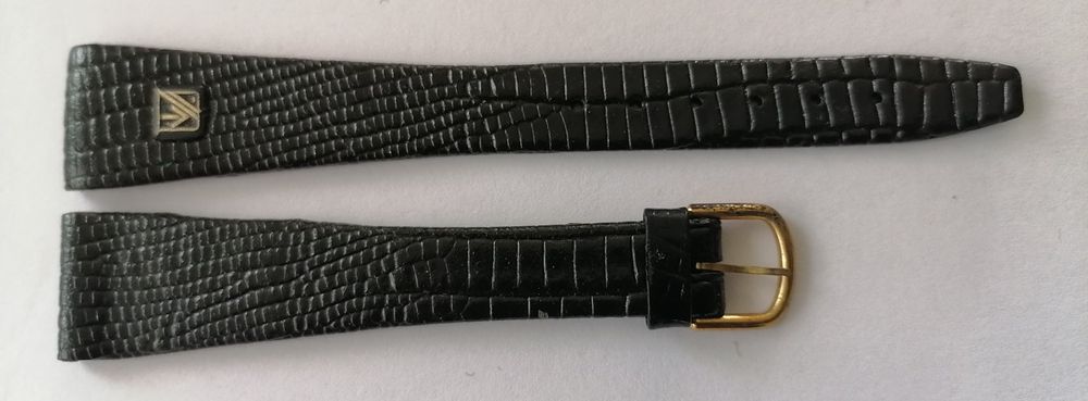Bracelet De Montre Cuir Vert - 12mm - Boucle Dorée - Neuf Sans étiquette