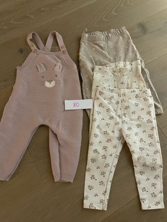 Kleidung Set Baby Grösse 80 Latzhose Leggings floral