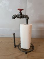 Küchenrollenhalter Rohr-Design Metall dunkelgrau / rot