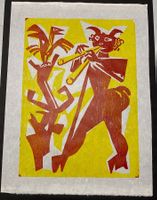 Hans Weidmann - Waldgeist und Vogel, original Litho signiert