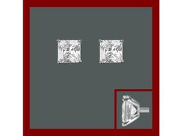 Ohrstecker carrée 4mm Silber 925 mit Zirkonias